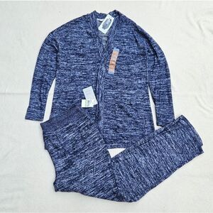Harmony Balance Blue Knit Cardigan and Pants Set